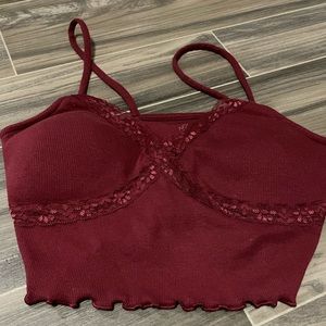 No boundaries Red Lace tank top padded